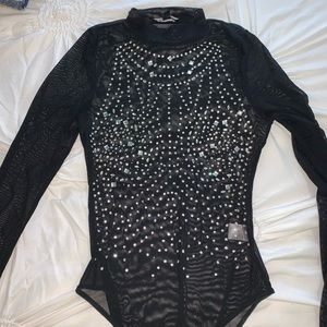 Bejeweled Mesh Bodysuit